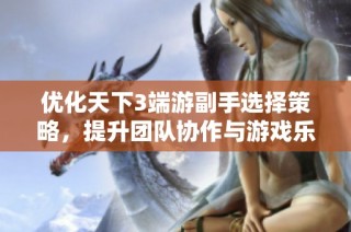 优化天下3端游副手选择策略，提升团队协作与游戏乐趣
