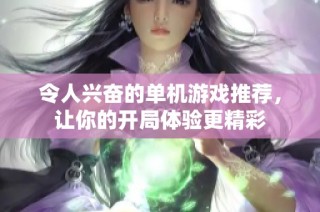 令人兴奋的单机游戏推荐，让你的开局体验更精彩