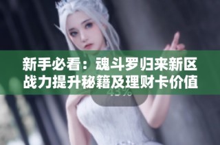 新手必看：魂斗罗归来新区战力提升秘籍及理财卡价值解析