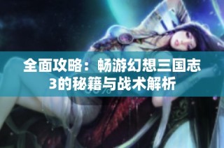 全面攻略：畅游幻想三国志3的秘籍与战术解析