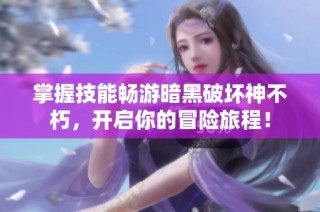 掌握技能畅游暗黑破坏神不朽，开启你的冒险旅程！