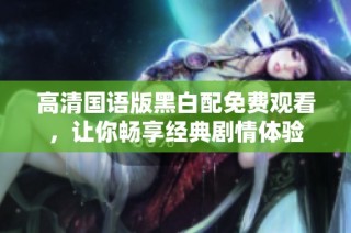 高清国语版黑白配免费观看，让你畅享经典剧情体验
