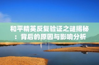 和平精英反复验证之谜揭秘：背后的原因与影响分析
