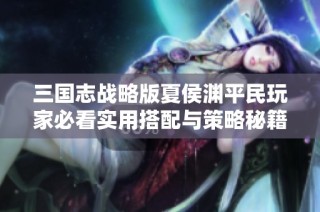 三国志战略版夏侯渊平民玩家必看实用搭配与策略秘籍