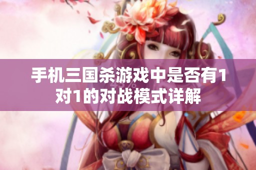 手机三国杀游戏中是否有1对1的对战模式详解